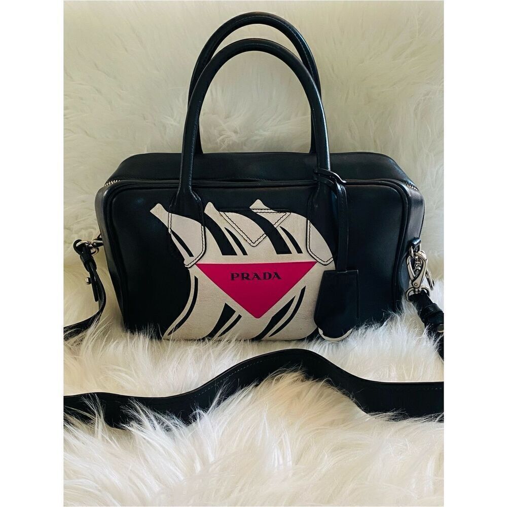 🛍️ Prada Runway Authentic & Rare Mirage Banana Print Bowling Bag